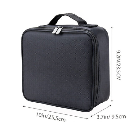 Makeup Bag Fabric Travel Case with Easy-Clean Lining and Top Handle for Travel, Vanity and Everyday Beauty Storage