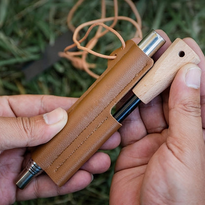 Magnesium Fire Starter Rod Set with Scraper & Steel Bellows, Waterproof Flint Striker Kit for Camping Hiking Survival