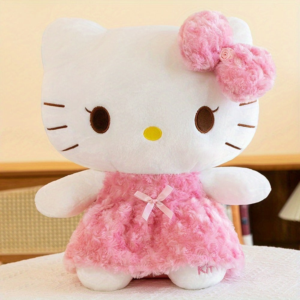 Plush Toy Hello Kitty or My Melody Rose-Pink 14-Inch Character Doll for Kawaii Display and Gifting