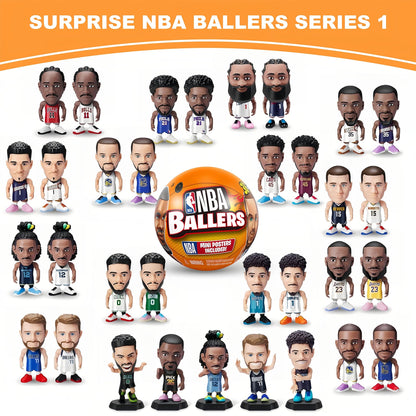 NBA Ballers Mystery Capsule Figurine Series 1 by ZURU, Surprise Unboxing Mini NBA Player Collectible Toy for Boys