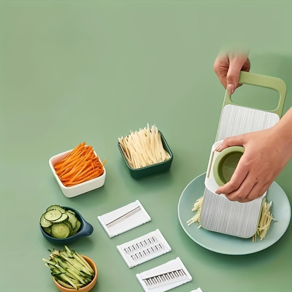 Mandoline Slicer 6-in-1 Vegetable Slicer Set with Interchangeable Blades – Stainless Steel for Home Cooking, Dining and Outdoor Meals