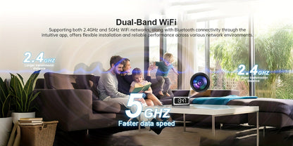 Security Camera 2K Clock-Format Model with Dual-Band WiFi, Color Night Vision, Motion Detection and Two-Way Talk