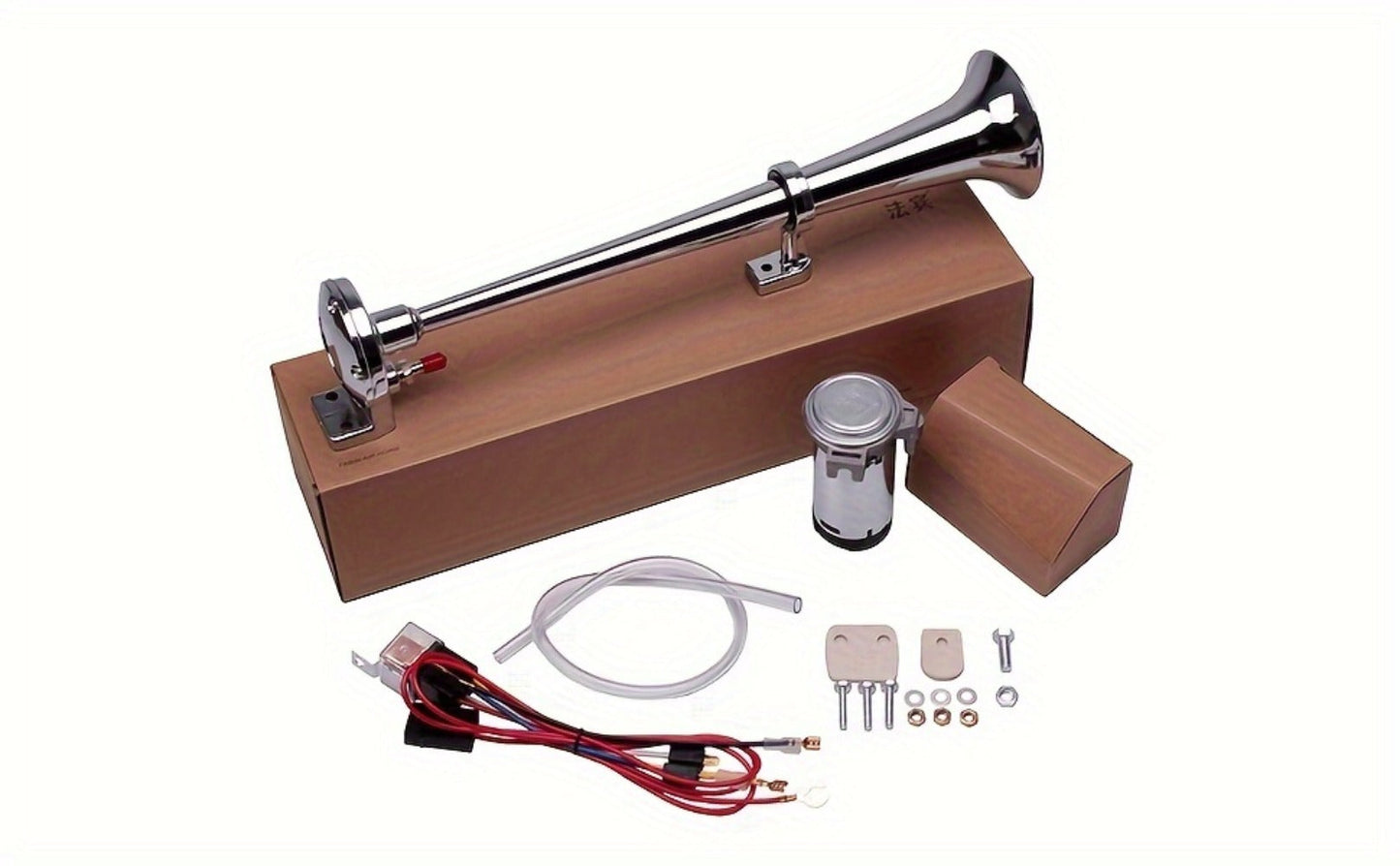 Air Horn Kit for Trucks – Super Loud 18" Single Trumpet Train Horn with Compressor, 12V/24V Universal Fit for Truck, Car, SUV, Jeep