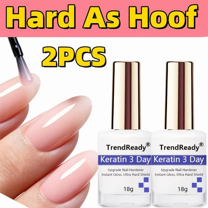 Colored Nail Hardener Set Pink White Yellow – Fast Drying 15ml Nail Strengthener for Weak Splitting Brittle