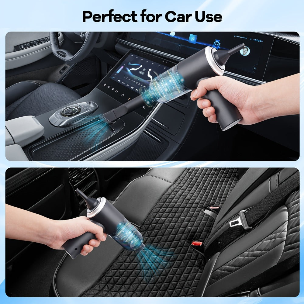 Handheld Vacuum Cleaner with Cordless T-Handle Design, Wet Pickup, Three Nozzles and USB Charging