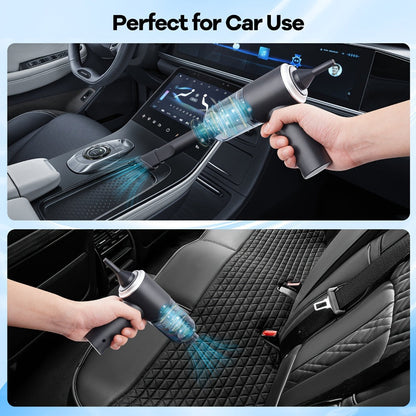 Handheld Vacuum Cleaner with Cordless T-Handle Design, Wet Pickup, Three Nozzles and USB Charging