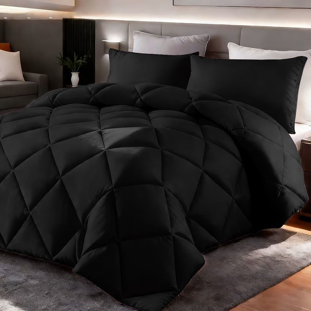 Comforter Set 2-3 Piece Rhombus Grid Luxury – Soft Lightweight Breathable Oversized Bedding Set with Pillowcases