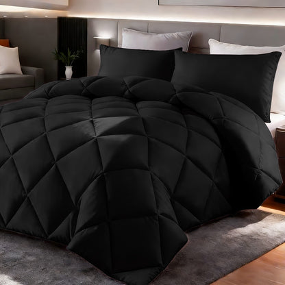 Comforter Set 2-3 Piece Rhombus Grid Luxury – Soft Lightweight Breathable Oversized Bedding Set with Pillowcases