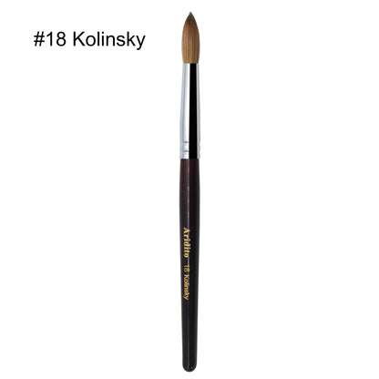 Kolinsky Acrylic Nail Brush Round Head Red Wine Wooden Handle – Professional Brush for Acrylic Extension Nail Art Sculpting & Manicure