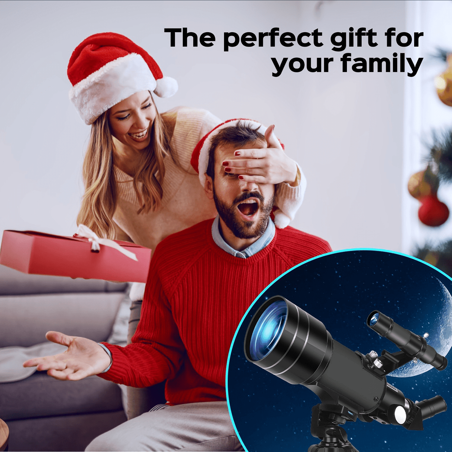 70 mm Refractor Telescope Kit with Five Color Labels, Tripod, Phone Holder and Two Eyepieces