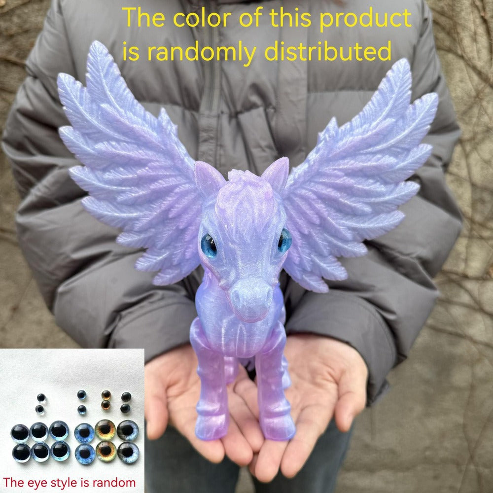 Pegasus Flying Horse Figurine Articulated 3D Printed, Large Poseable Mythology Fantasy Sculpture 10 Color Styles