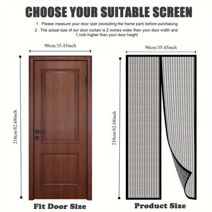Magnetic Screen Door for Doorways – Heavy Duty Self-Sealing Mesh Door Screen with Magnetic Closure, Hands-Free, Pet & Kid Friendly