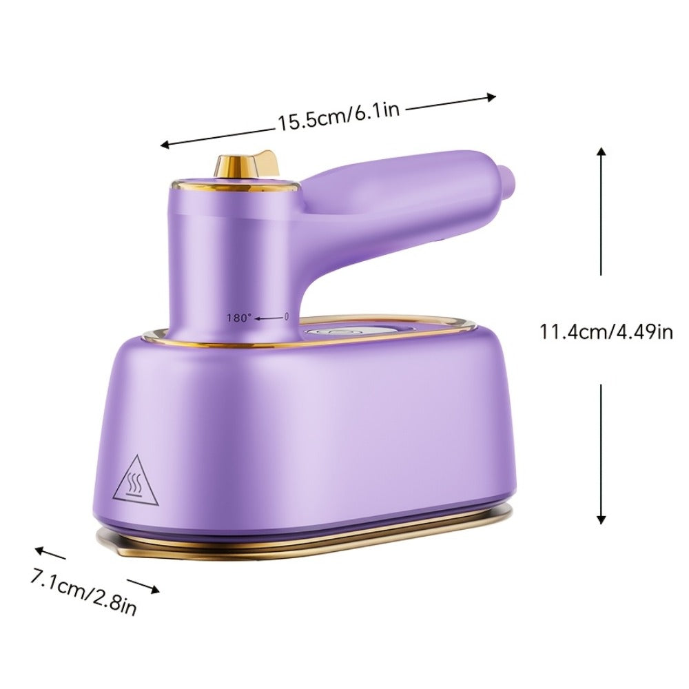 Mini Travel Steamer 2-in-1 Dry Steam Iron Foldable 180 Degree Handle 15-Second Heat 85ml for Entryways, Bedrooms and Living Spaces