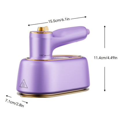 Mini Travel Steamer 2-in-1 Dry Steam Iron Foldable 180 Degree Handle 15-Second Heat 85ml for Entryways, Bedrooms and Living Spaces