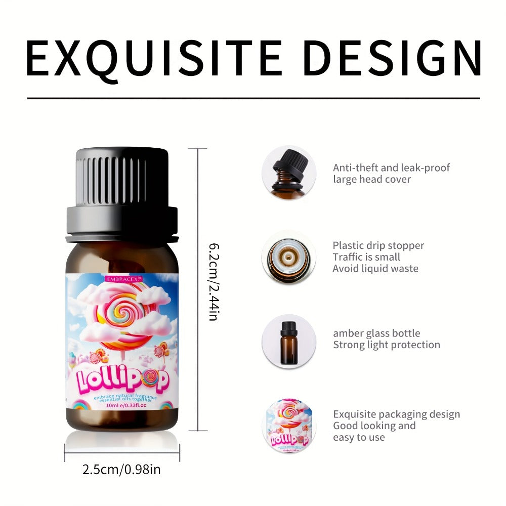 Lollipop Scented Fragrance Oil 10ml Alcohol Free Sweet Aroma for Diffuser Body Massage DIY Candle Soap Making Unisex Gift Women Men