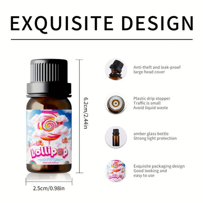 Lollipop Scented Fragrance Oil 10ml Alcohol Free Sweet Aroma for Diffuser Body Massage DIY Candle Soap Making Unisex Gift Women Men
