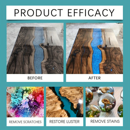 Epoxy Resin Polish & Cleaner 2pcs – Scratch Remover, High Gloss Restorer for Epoxy Surfaces