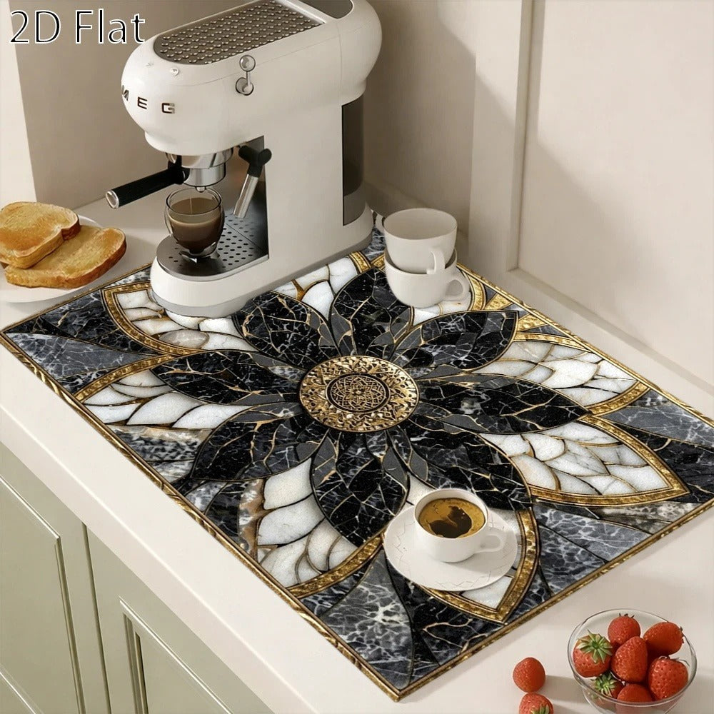 Stove Protector Mat Heat Resistant Non-Stick Reusable Gas Stove Liner Marble Pattern for Gas Stove Glass Cooktop Induction Cooker Oven