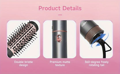 5-in-1 Hot Air Styling Comb Set Negative Ion Hair Dryer Brush with 5 Interchangeable Heads, for Home, Travel and Salon Hair Styling