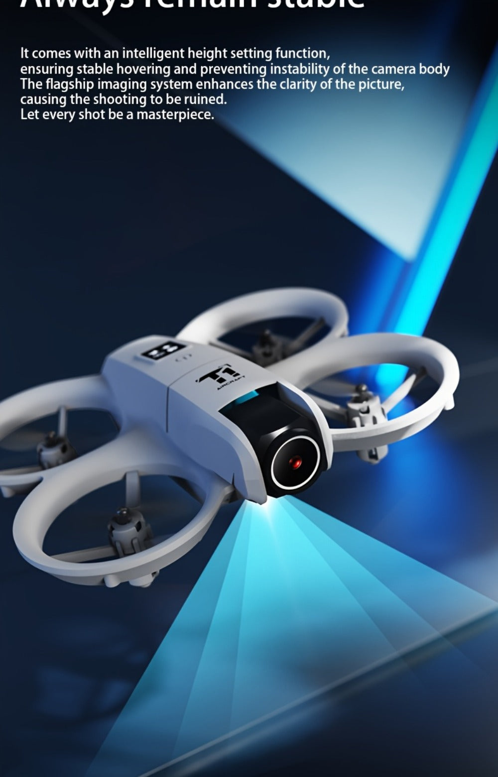 Mini 4K FPV Drone 180° Rotating Dual Camera Optical Flow Positioning Dual Batteries 360° Flip One-Key Takeoff Anti-Shake