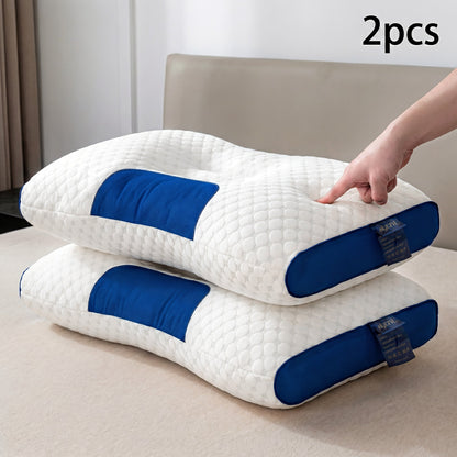 Two-Pillow Contoured Neck Pillow Set in Five Color Options with 74 x 47 cm Pictured Size for Home Use