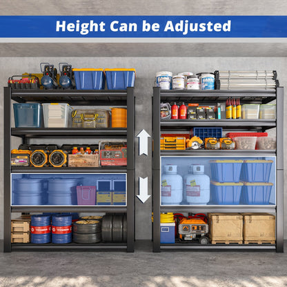 Metal Garage Shelving Unit 72"H - Adjustable Steel Storage Shelf Rack for Garage, Basement & Warehouse