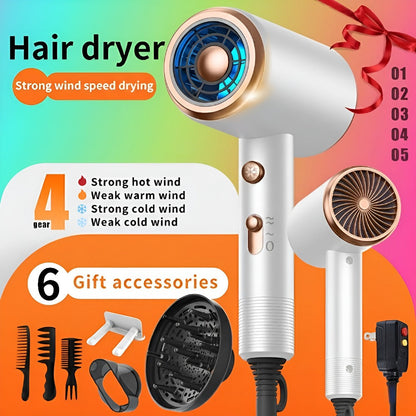 Ionic Hair Dryer 1600W with Diffuser Concentrator Nozzle 2 Speed 3 Heat Settings Cool Shot, for Home, Travel and Salon Hair Styling