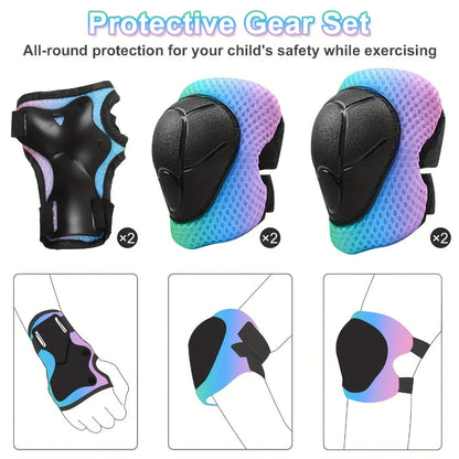 3D Shark Kids Bike Helmet with Knee and Elbow Pads Set, Ultra-Light 230g Adjustable Safety Helmet Ages 5+