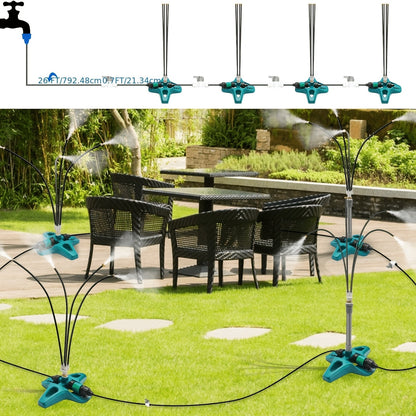 Outdoor Misting System – Standing Patio Mist Fan Cooling Sprinkler for Garden, Courtyard & Dust Suppression