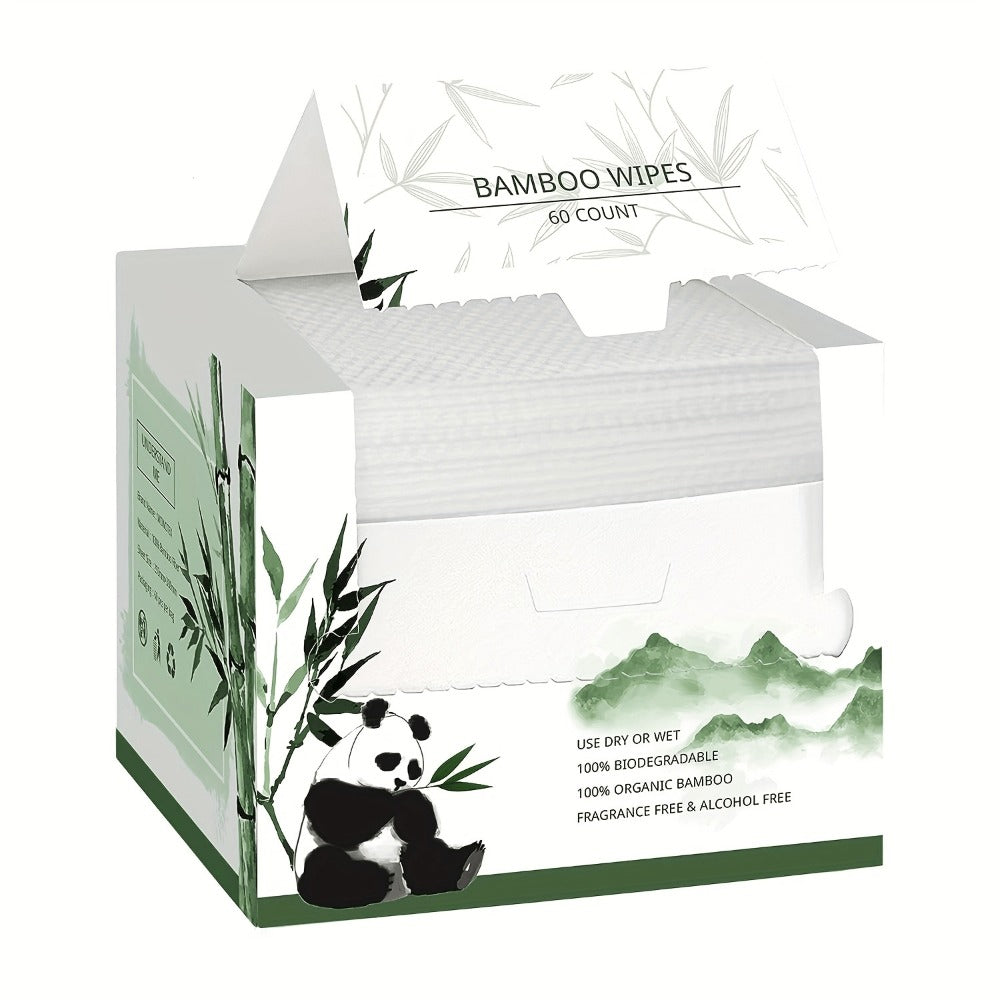 Disposable Facial Towels Bamboo Viscose Fiber Extra Thick Soft Cleansing Makeup Removal Face Towels for Sensitive Skin Travel 10x12 Inches