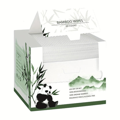 Disposable Facial Towels Bamboo Viscose Fiber Extra Thick Soft Cleansing Makeup Removal Face Towels for Sensitive Skin Travel 10x12 Inches