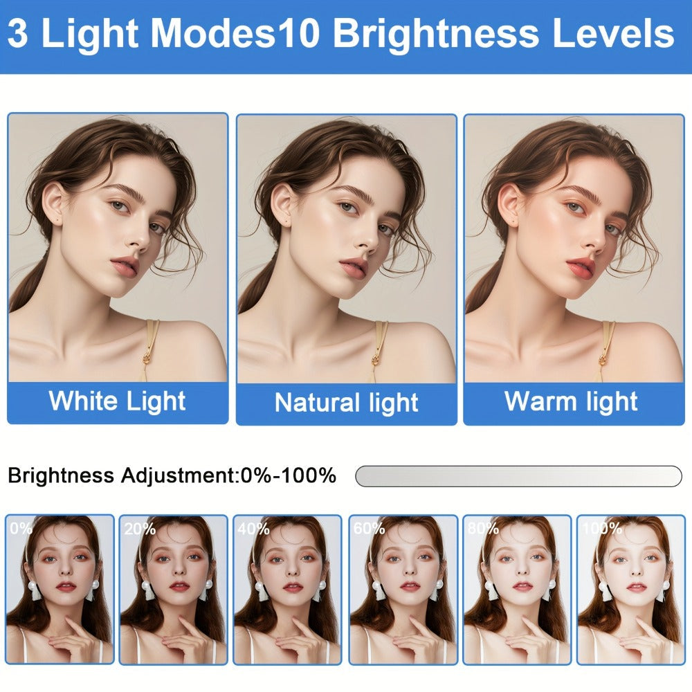 Square LED Ring Light Kit 10 Inch with 63" Adjustable Tripod Stand & Phone Holder for an Everyday Personal Care Routine