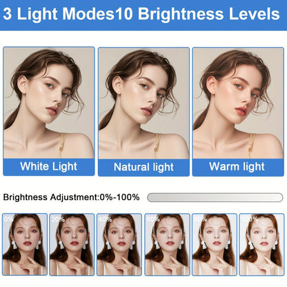 Square LED Ring Light Kit 10 Inch with 63" Adjustable Tripod Stand & Phone Holder for an Everyday Personal Care Routine