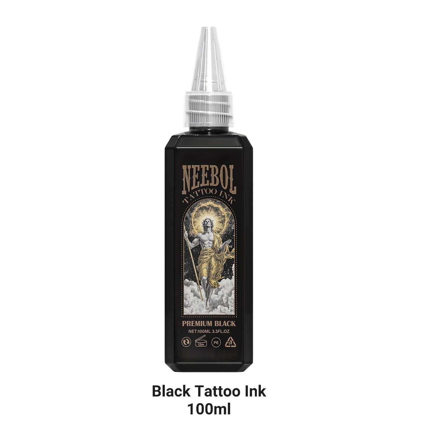 Tattoo Ink Neebol Black 3.38oz 100ml Single Bottle with Black Ink Configuration with Item-Specific Color, Capacity and Bottle Choices