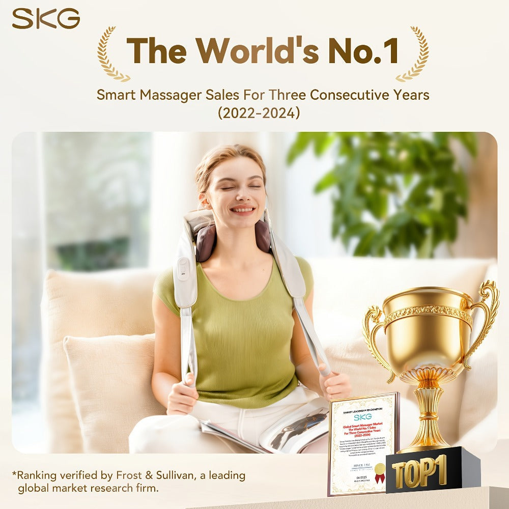 Wearable Neck & Shoulder Massager with Heat, 6D Bionic Hand Kneading Trapezius Massager, 9 Modes 3 Intensities 40-45°C Heat