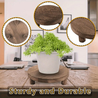 Wooden Display Risers Set of 3 – Rustic Farmhouse Cake Stand Pedestals for Kitchen Counter, Home Decor, Christmas & Holiday Table