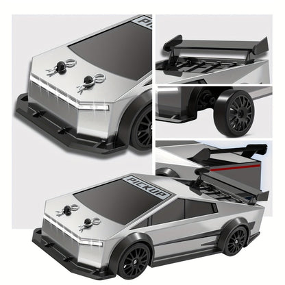 Remote Control Car, DeLorean-Style 1:24 4WD Drift Model with LED Lights, Racing Tires and Two Color Options