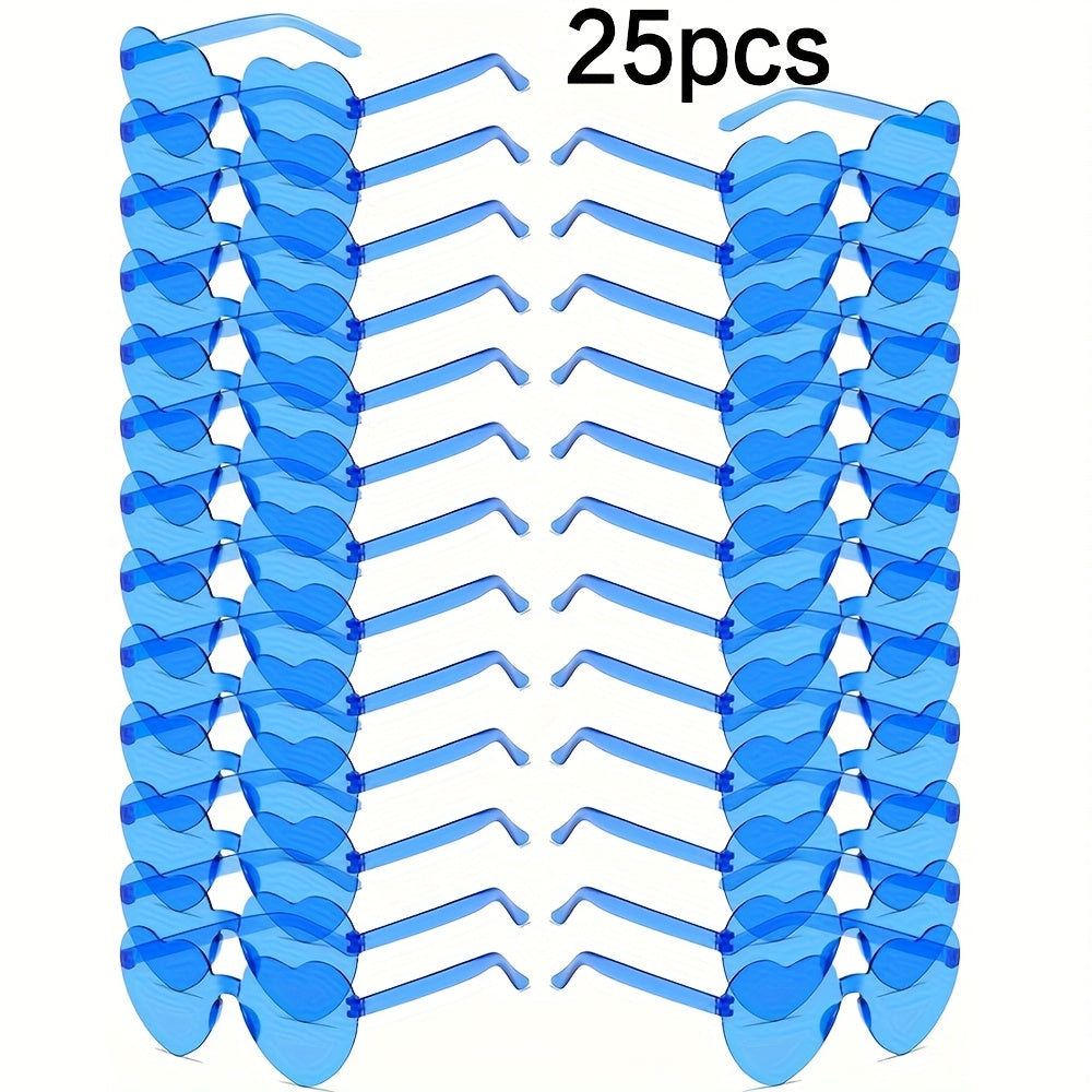 Heart Shaped Glasses 25 Pack Candy Color Party Sunglasses Bulk for Photo Booth Props for Parties, Celebrations and Guest Favors