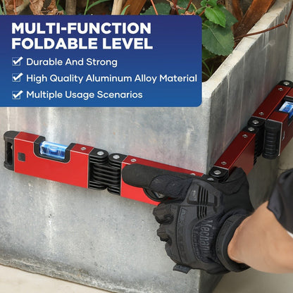 Folding Level Multifunction Multi-Angle Measurement Woodworking Tool Foldable Post Level Precise Leveling Any Position for Home Renovation