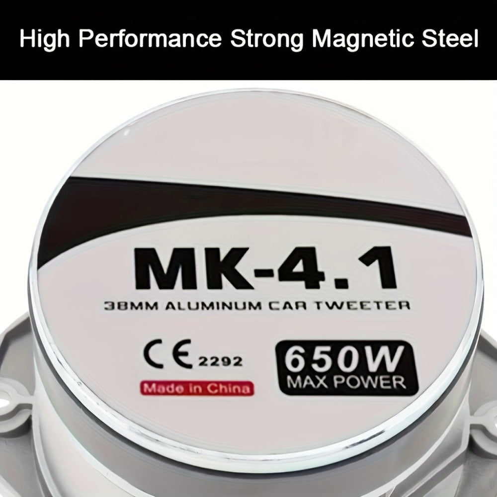 4 Inch Bullet Tweeter 600W Aluminum Frame – 6 Ohm Chrome HiFi Super Tweeter for Car Audio System, Stereo High-Frequency Speaker
