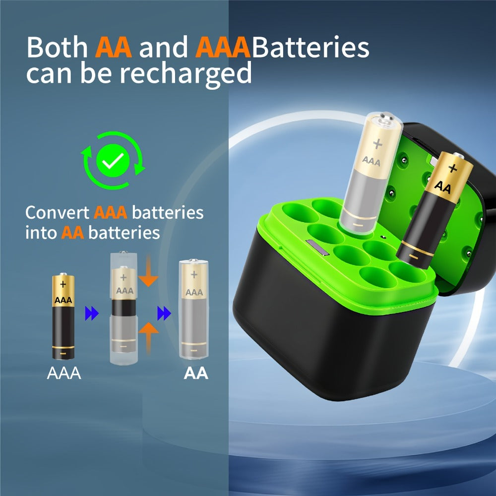AA AAA Battery Charger Smart Hybrid Charger for NiMH and Li-ion Rechargeable Batteries for an Everyday Personal Care Routine
