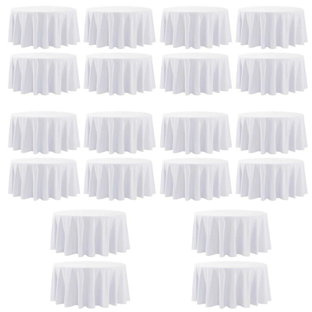 120 Inch Round Tablecloth Bulk Pack – Wrinkle-Free Table Cover for Wedding, Party, Christmas & Halloween, Black or White (6/12/18 Pack)