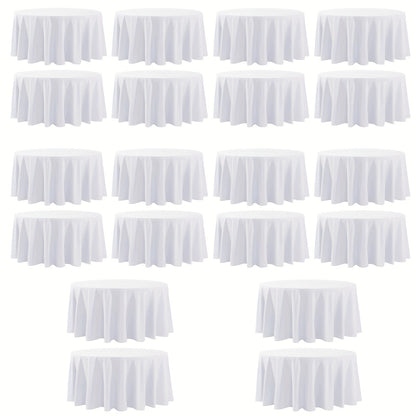 120 Inch Round Tablecloth Bulk Pack – Wrinkle-Free Table Cover for Wedding, Party, Christmas & Halloween, Black or White (6/12/18 Pack)