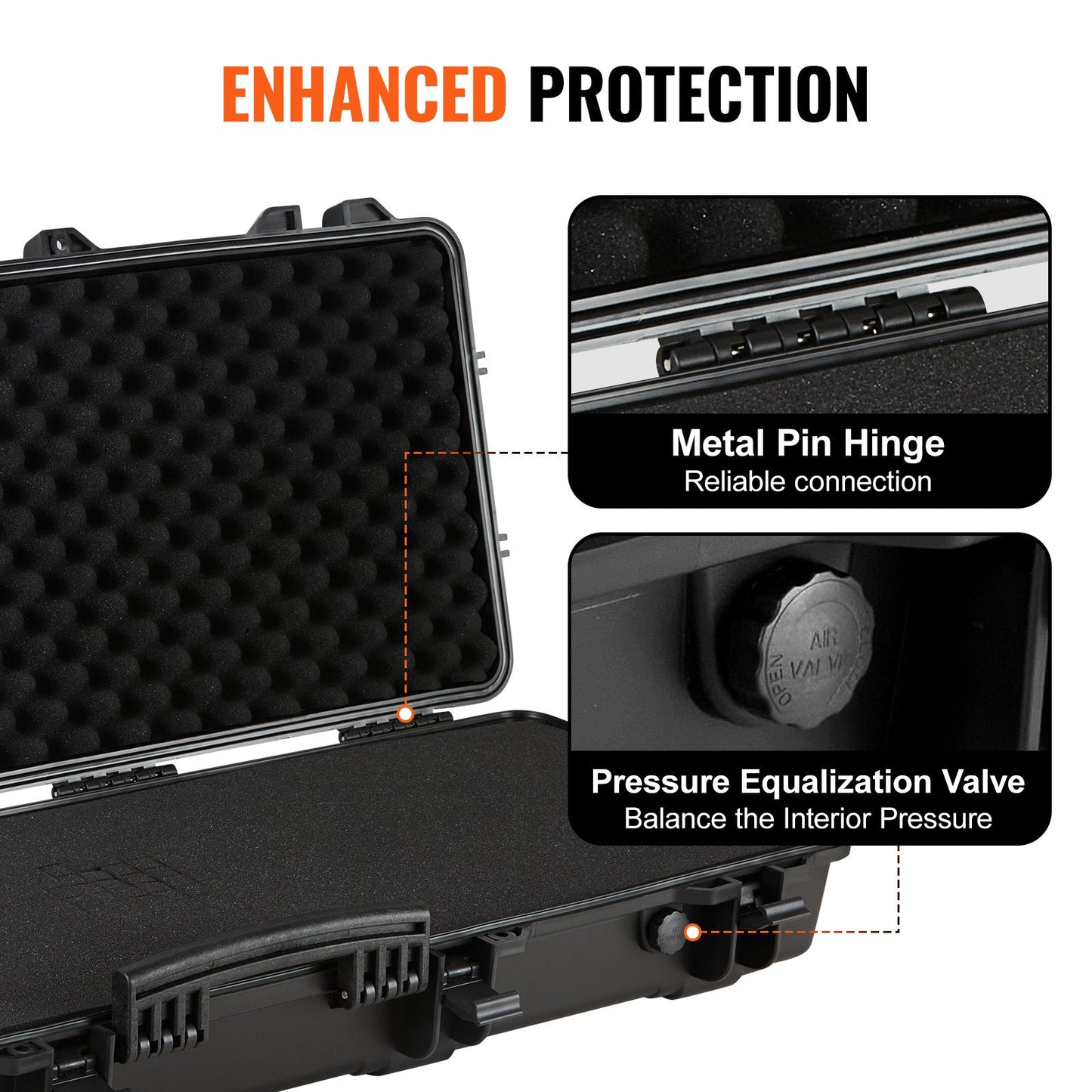 Rifle Hard Case 42 Inch Lockable with Wheels 3 Layer Foam Crushproof TSA Approved Hard Gun Case for 2 Rifles Shotguns Airsoft Guns Hunting