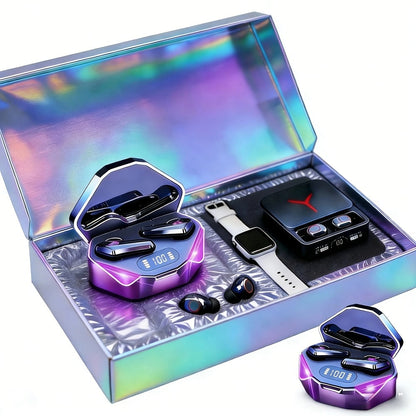 Gaming Headset Bundle Set Glowing LED Headphones Bluetooth Speaker Wireless Earbuds Surround for an Everyday Personal Care Routine