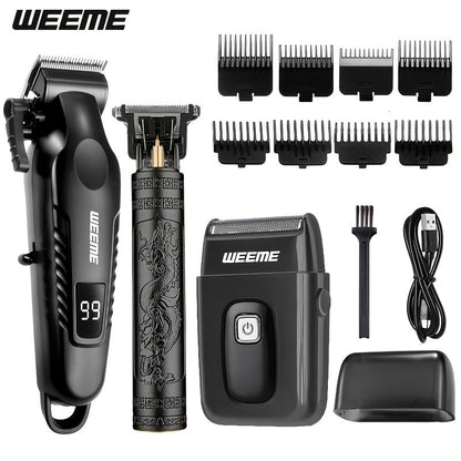 3-in-1 Hair Clipper Grooming Kit for Men – WEEME USB Rechargeable Cordless Beard Trimmer & Body Shaver Set, Home Barber Hair Cutting Kit
