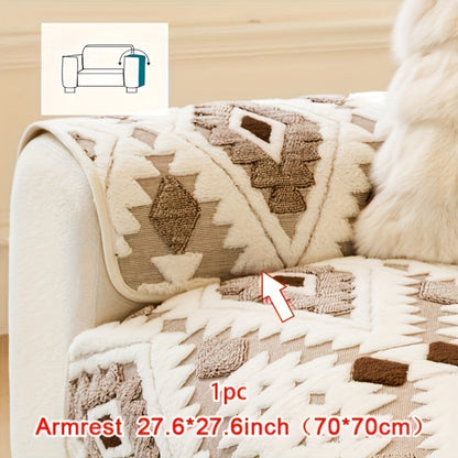 Sofa Cover, Thick Plush Couch Pad with Backing Detail in Three Colors and Seven Seat or Arm Sizes