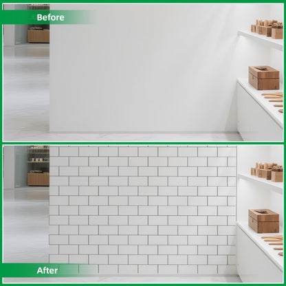 Peel and Stick Subway Tiles 102 Pieces 3x6 Inch Glossy White PVC Self Adhesive Kitchen for Entryways, Bedrooms and Living Spaces