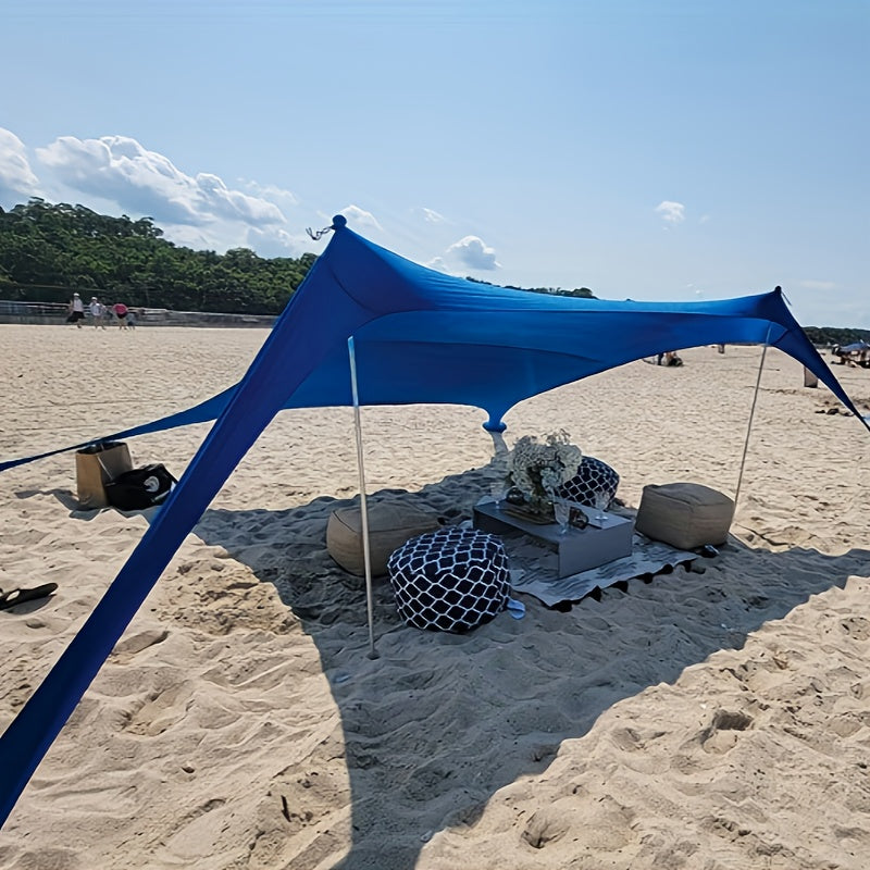 Beach Canopy Pop Up Sun Shelter Large 4-6 Person Portable Outdoor for Garden, Patio and Yard Use