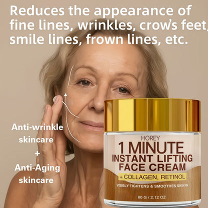 Face Cream with Retinol & Collagen 2.12oz - Instant Lifting Deep Hydration Smooths Fine Lines for Bath Time, Home Spa and Personal Care